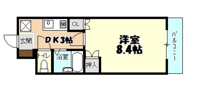 ＪＲ可部線 七軒茶屋駅 徒歩8分 3階建 築30年の間取り写真