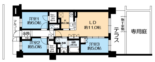 ウエリス西宮甲東園の間取り写真