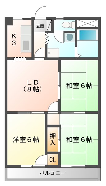 グランメール勝田の間取り