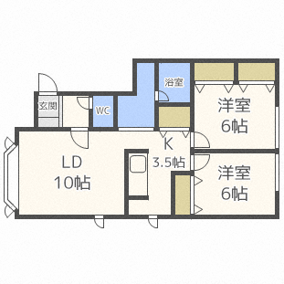 札幌市手稲区稲穂二条のアパートの間取り