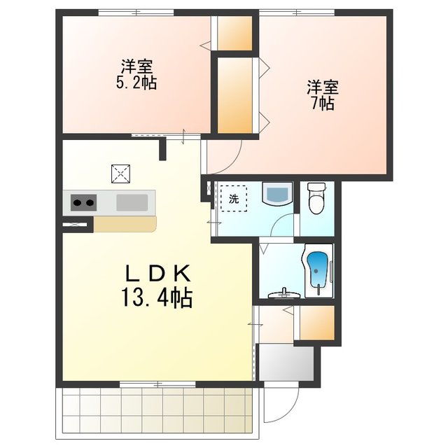 シャーメゾン泉陽Aの間取り