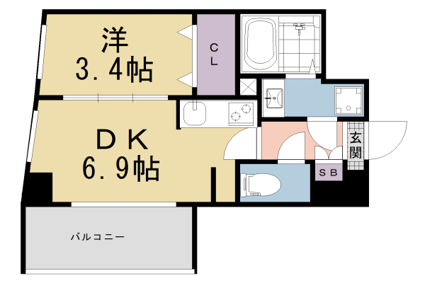 【京都市南区西九条唐戸町のマンションの間取り】