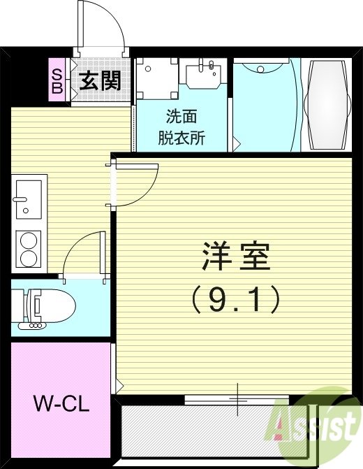 フジパレス大物公園II番館の間取り