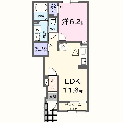 アメニティーハイツ川島VIの間取り