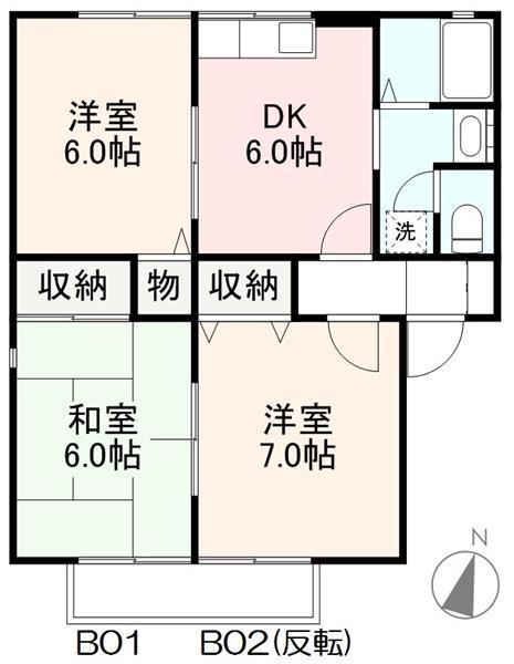 グリンピアハイツ花ノ宮　B棟の間取り