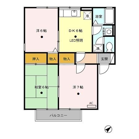 入間市東町のアパートの間取り