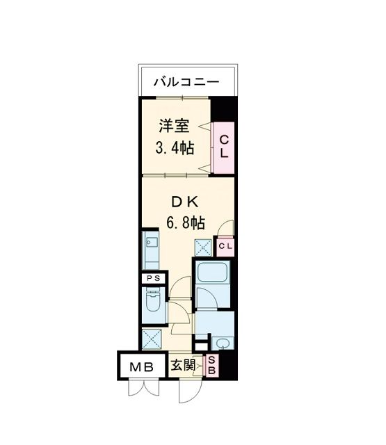 大阪市西区京町堀のマンションの間取り