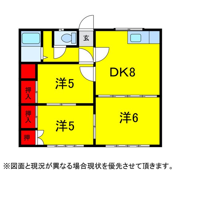 佐倉市新臼井田のアパートの間取り