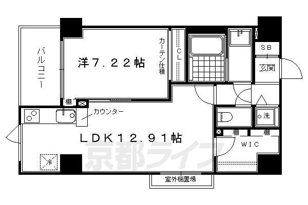 京都市下京区郷之町のマンションの間取り