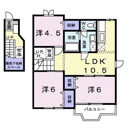 岩国市立石町のアパートの間取り