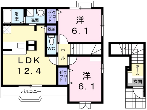 姫路市継のアパートの間取り