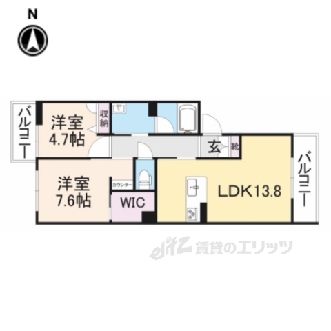 橿原市地黄町のマンションの間取り