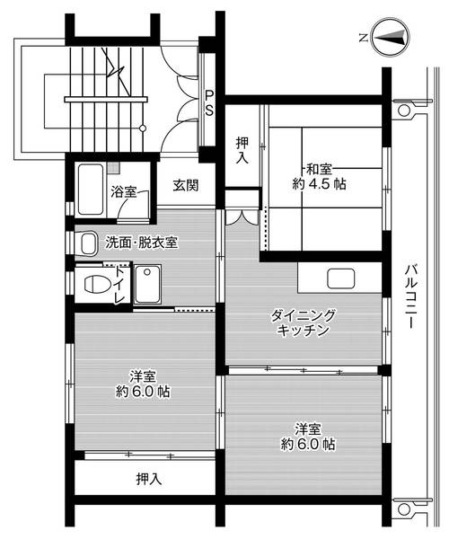 ビレッジハウス関城1号棟の間取り