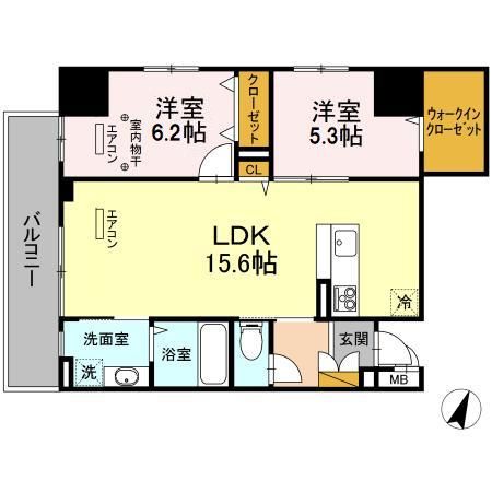 千葉市中央区新宿のマンションの間取り