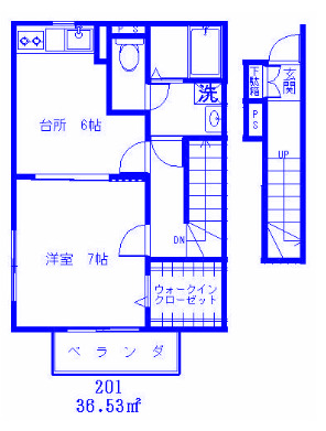 【横浜市青葉区市ケ尾町のアパートの間取り】