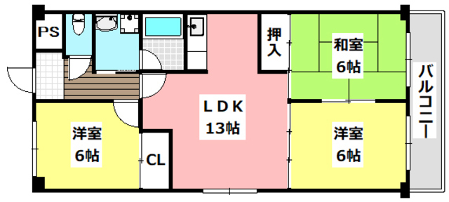 エクセレント千里丘の間取り