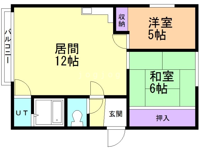 札幌市西区八軒二条東のアパートの間取り