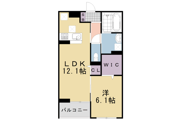 亀岡市篠町広田のアパートの間取り