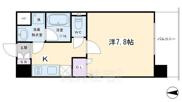 京都市下京区佐女牛井町のマンションの間取り