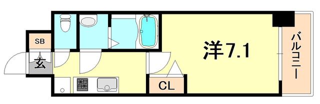 神戸市兵庫区駅南通のマンションの間取り