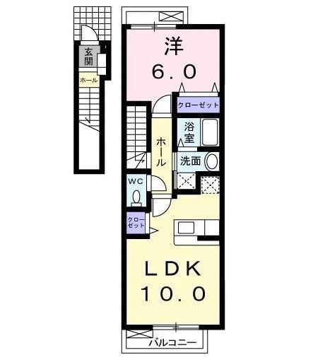 八王子市南大沢のアパートの間取り