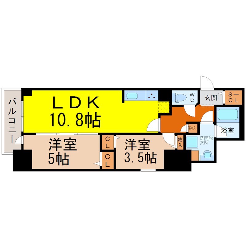 名古屋市中区丸の内のマンションの間取り