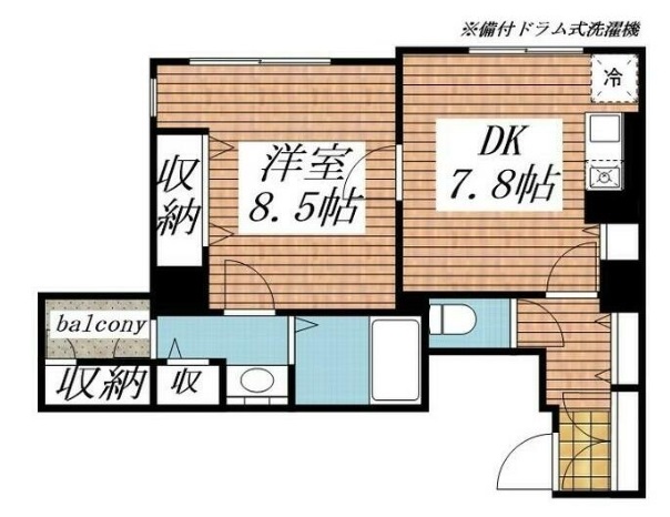 中央区日本橋茅場町のマンションの間取り