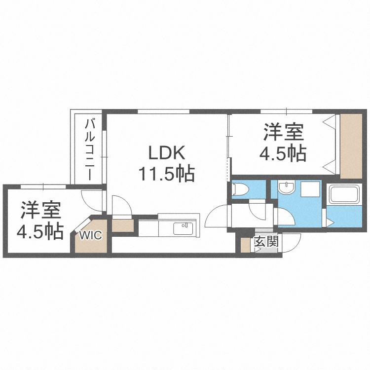 札幌市白石区栄通のマンションの間取り