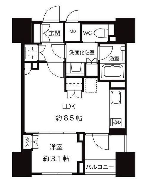 プレミスト渋谷宮益坂の間取り