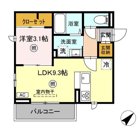 （仮）D-ROOM元町IIの間取り