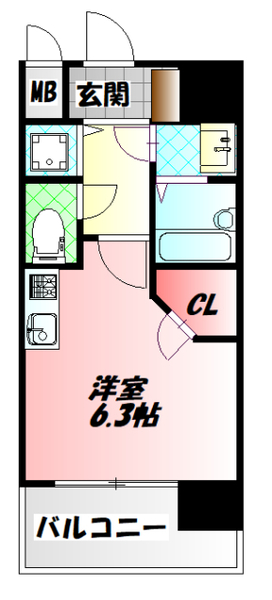 クレアート大阪トゥールビヨンの間取り