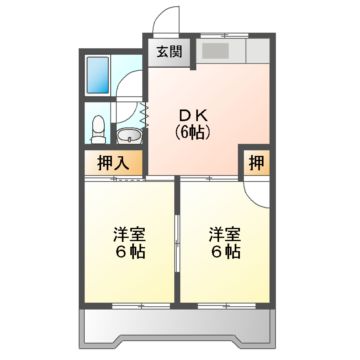 宇和島市伊吹町のマンションの間取り