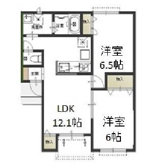 小田郡矢掛町矢掛のアパートの間取り