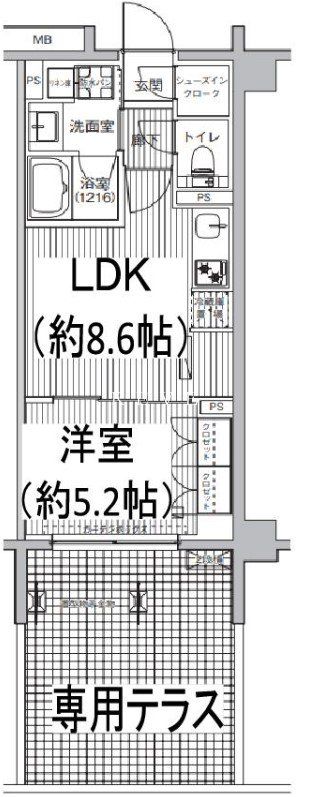 新宿区市谷仲之町のマンションの間取り