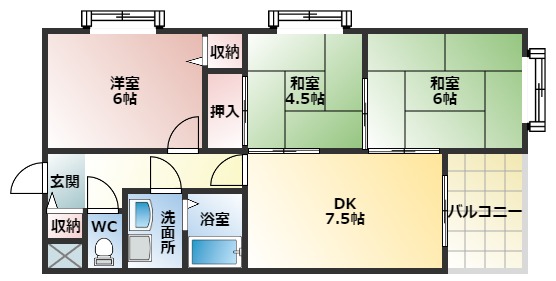 富田林市寿町のマンションの間取り