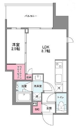 シーズンフラッツ福島の間取り