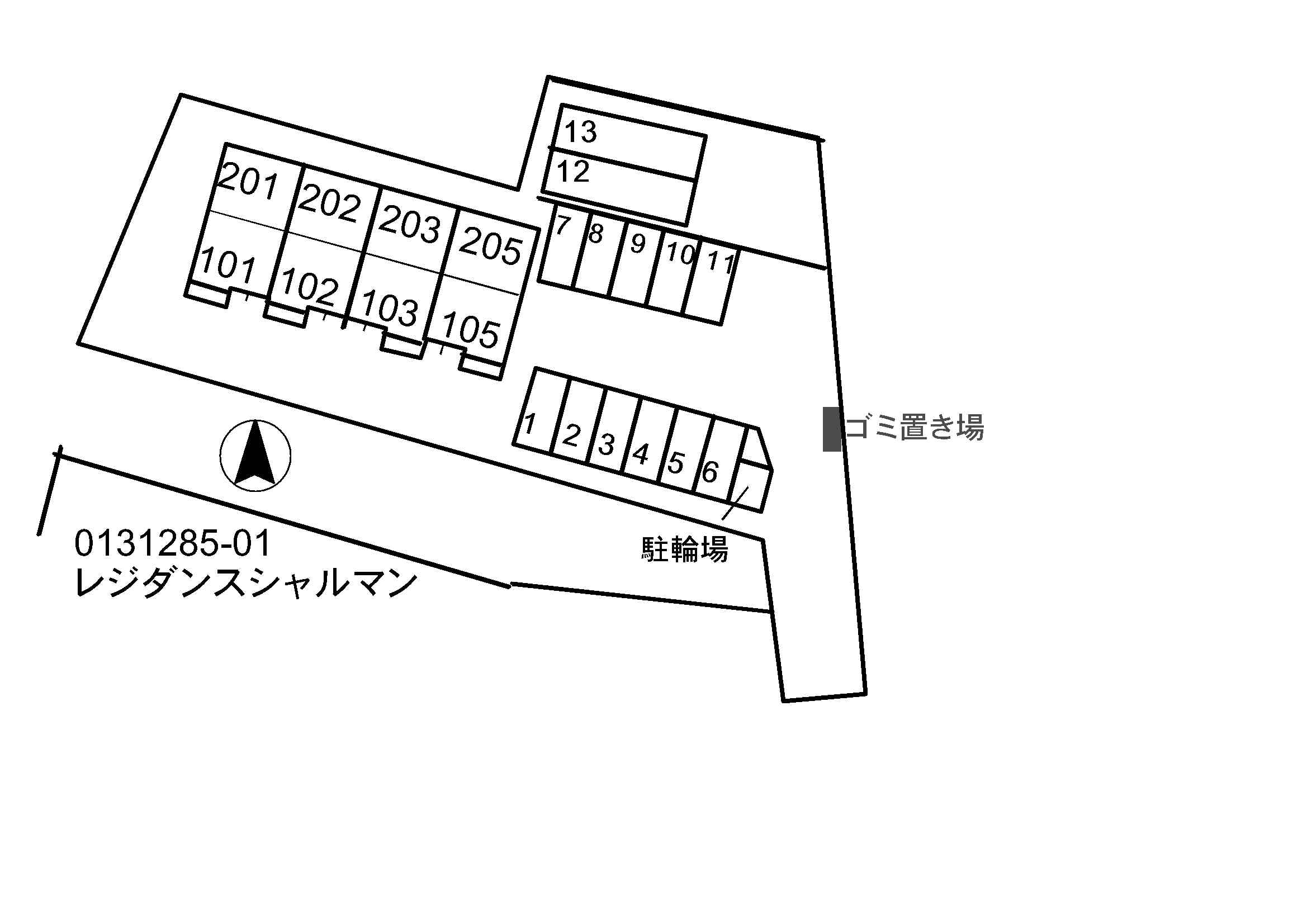 【レジダンス・シャルマンの駐車場】