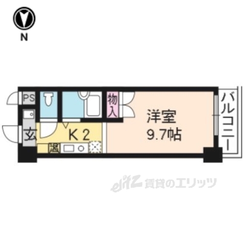 京都市中京区西ノ京小倉町のマンションの間取り