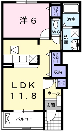 姫路市西今宿のアパートの間取り