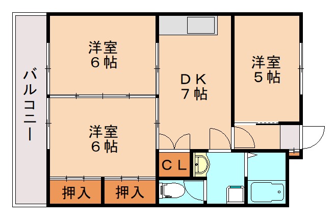 飯塚市菰田東のマンションの間取り