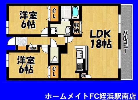 糸島市波多江駅北のマンションの間取り