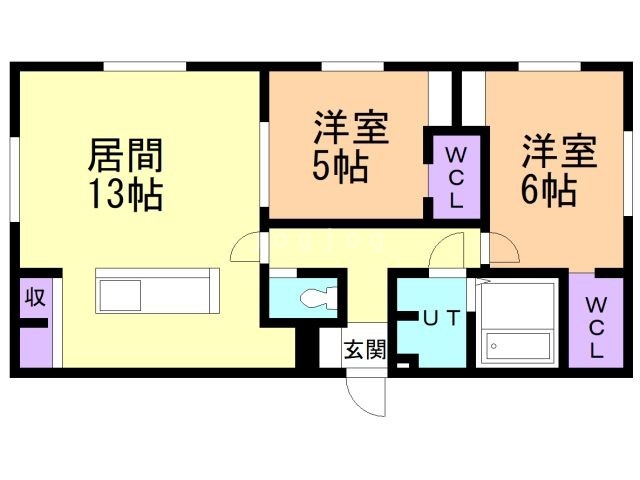 札幌市中央区北八条西のマンションの間取り