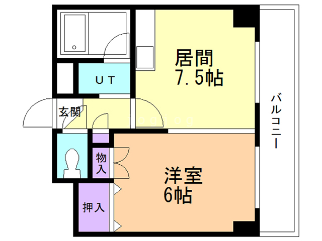 札幌市白石区東札幌三条のマンションの間取り