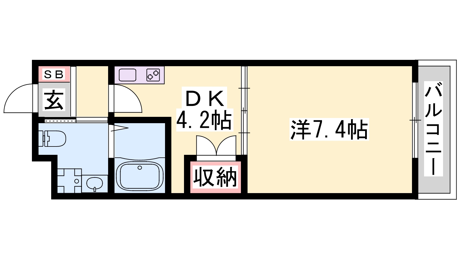 姫路市城北新町のマンションの間取り