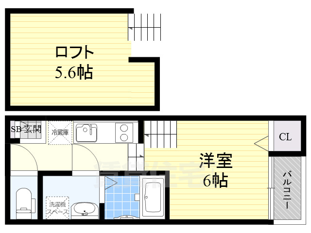 名古屋市中川区十番町のアパートの間取り