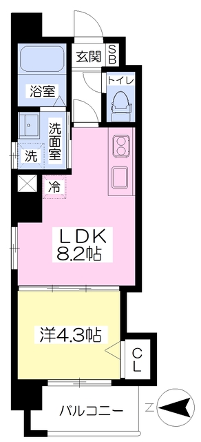 松山市木屋町のマンションの間取り