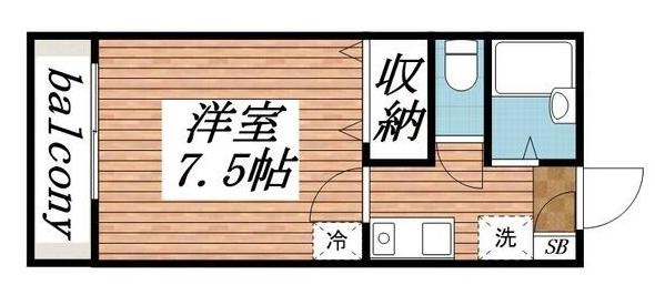 ＪＲ総武線 稲毛駅 徒歩9分 2階建 築23年の間取り写真