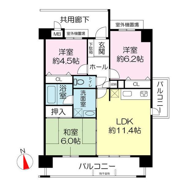 パセオ上牧/2Fの間取り写真