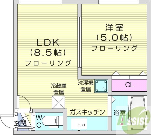地下鉄東西線 西１１丁目駅 徒歩7分 3階建 築29年の間取り写真