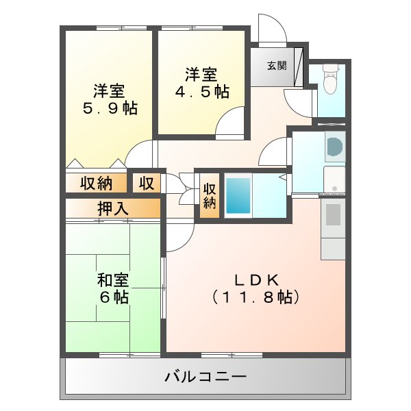 ライオンズマンション　壱番館の間取り